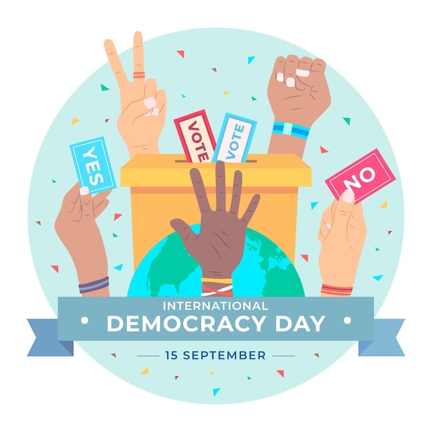 Free Vector international day of democracy with voting