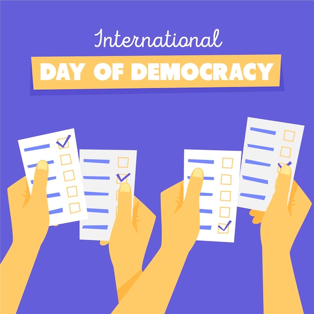 Free Vector international day of democracy