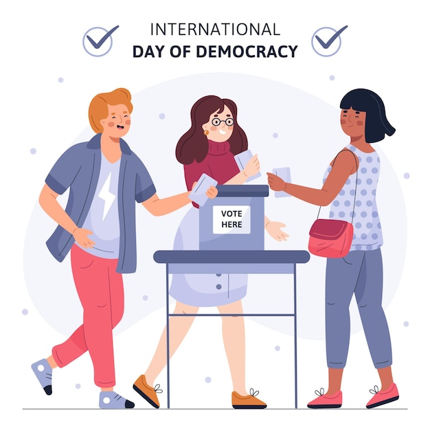 Free Vector international day of democracy