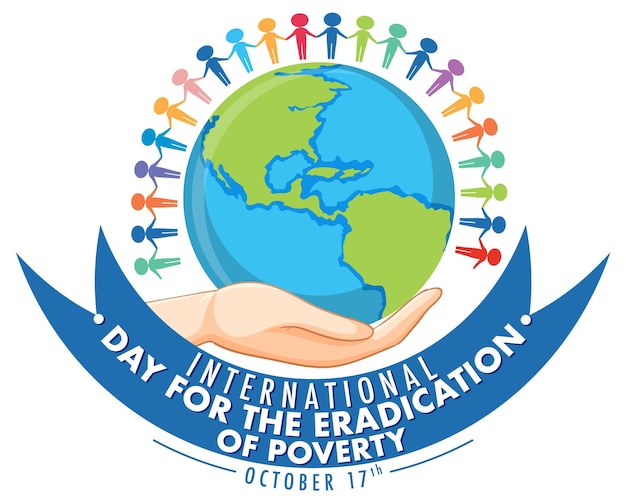 Free Vector international day for the eradication of poverty