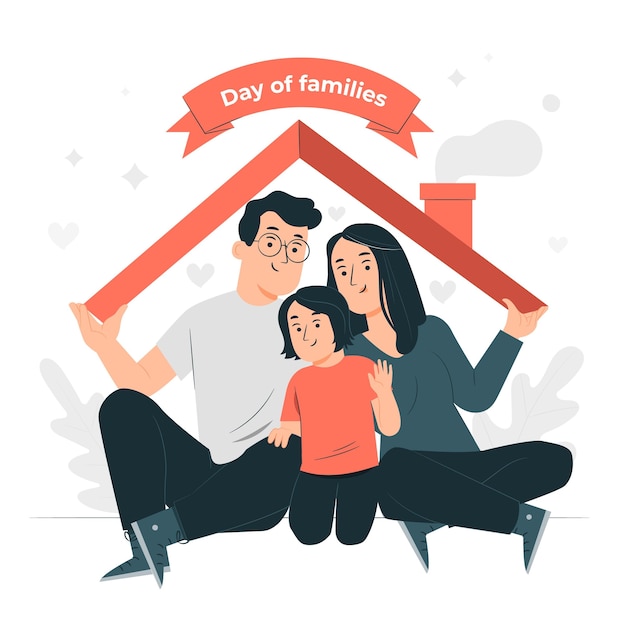 Free Vector international day of families concept illustration