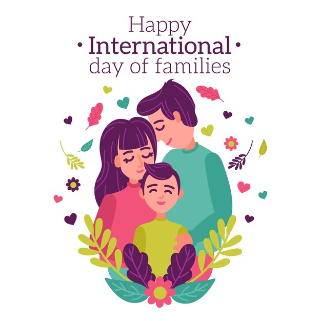 International day of families in flat design