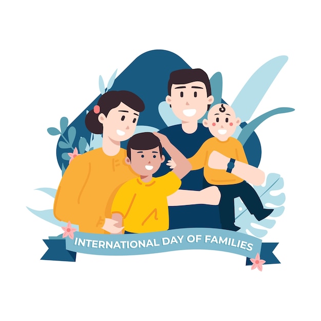 International day of families illustration of parents with kids