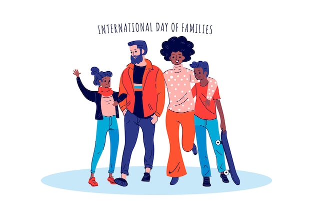 Free Vector international day of families people standing