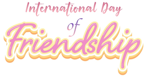 Free Vector international day of friendship lettering logo