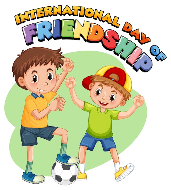 International day of friendship logo with two boys