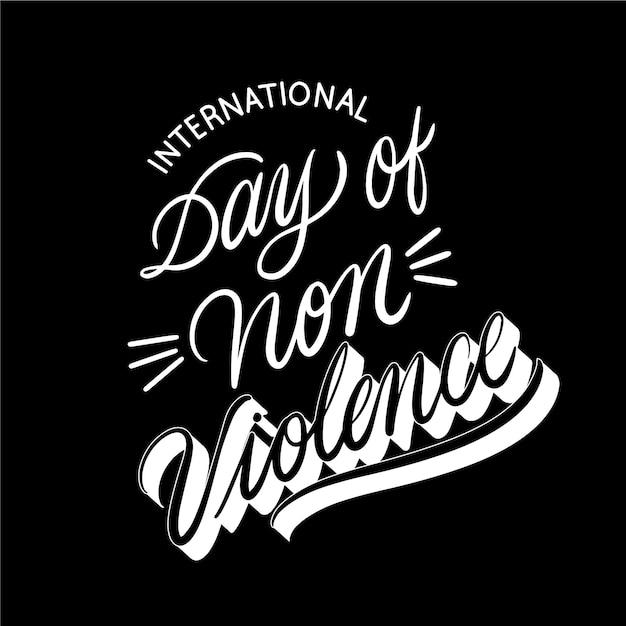 International day of non violence lettering