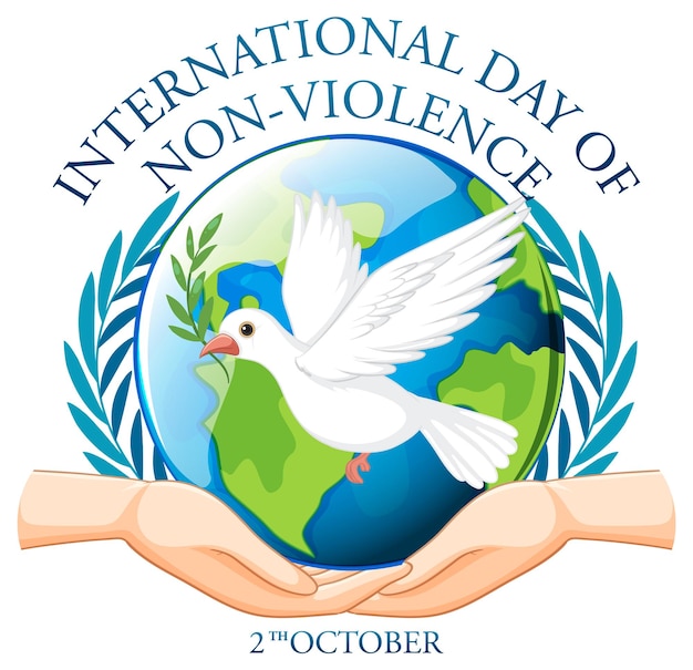 Free Vector international day of non violence poster