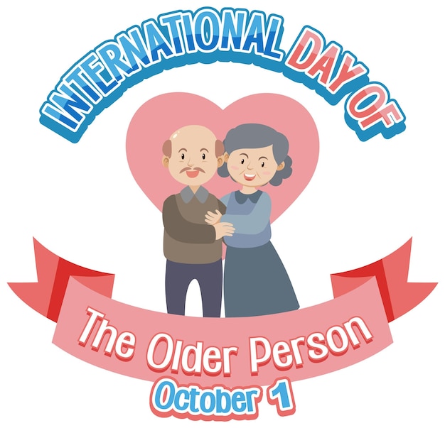 Free Vector international day for older person poster template