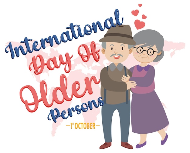 Free vector international day of older persons banner design