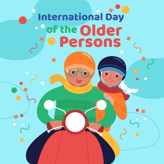 Free Vector international day of older persons concept