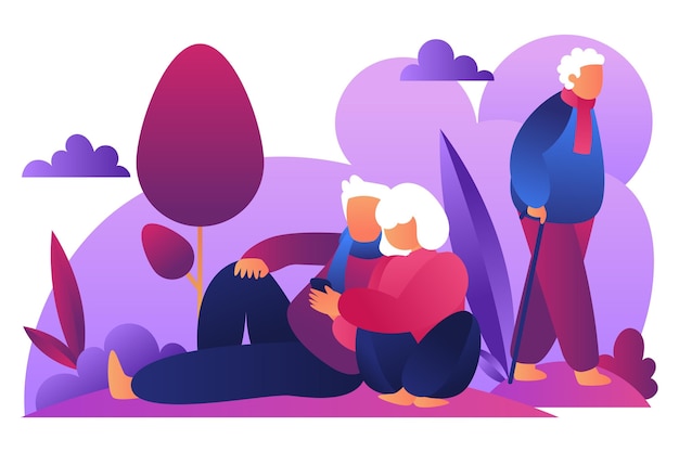 International day of the older persons illustration