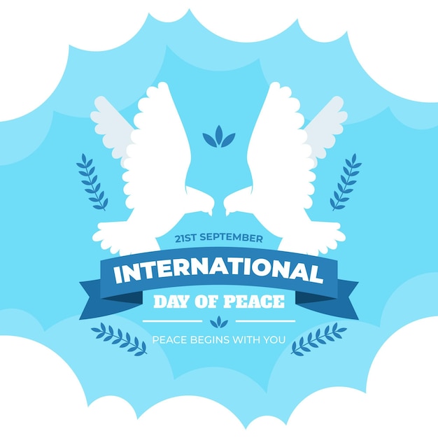 Free vector international day of peace flat design background