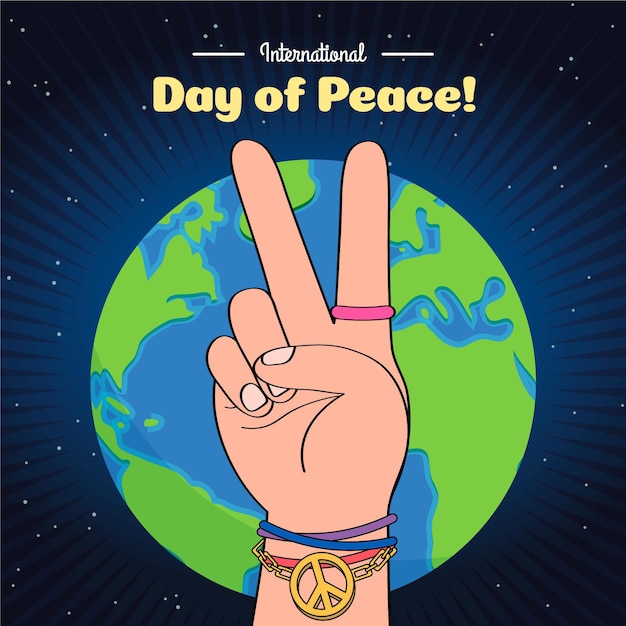 Free Vector international day of peace hand-drawn theme