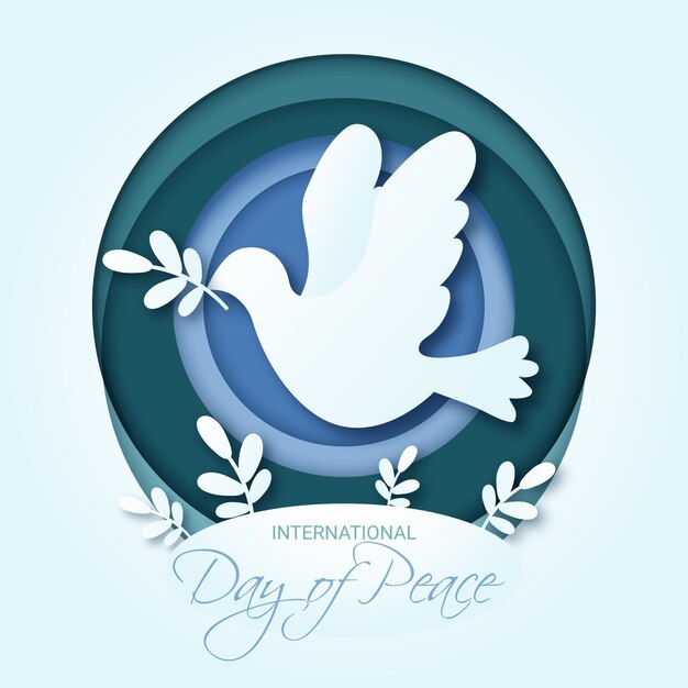 International day of peace in paper style