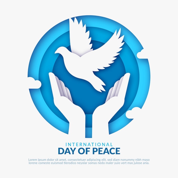 International day of peace in paper style