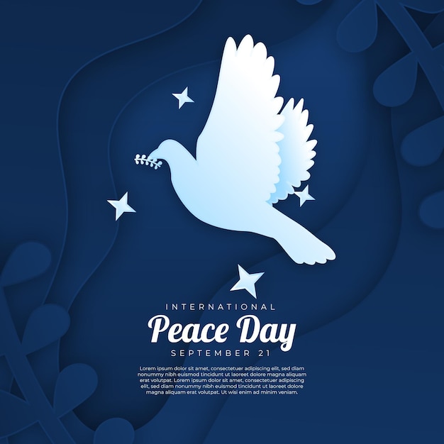 International day of peace in paper style