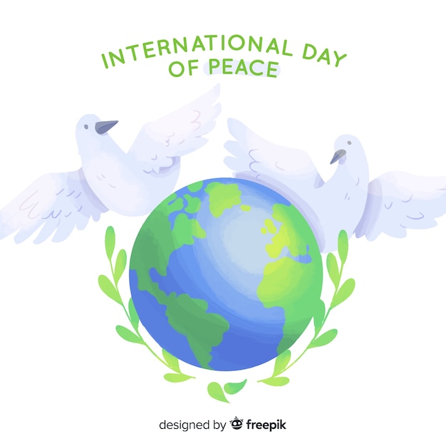 Free vector international day of peace with doves