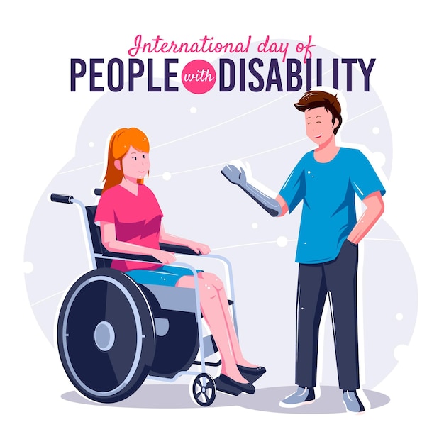 International day of people with disability flat design background