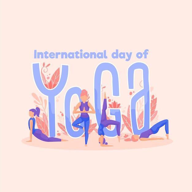 Free vector international day of yoga drawing illustrated