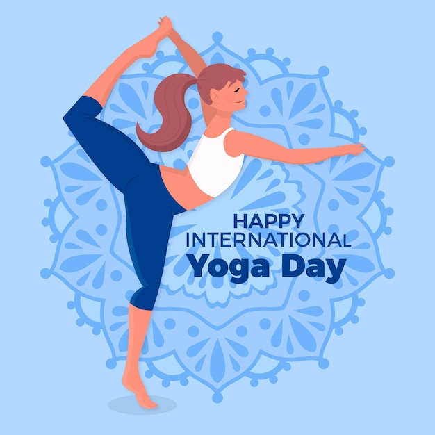 Free vector international day of yoga drawing