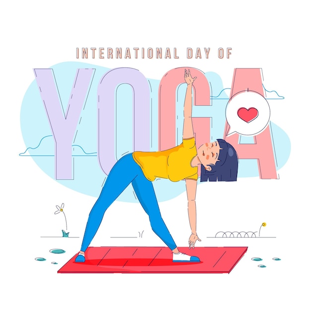 International day of yoga in flat design