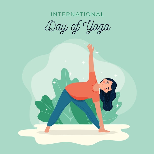 International day of yoga in flat design