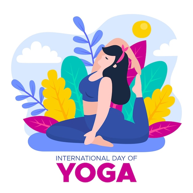 Free vector international day of yoga illustrated theme