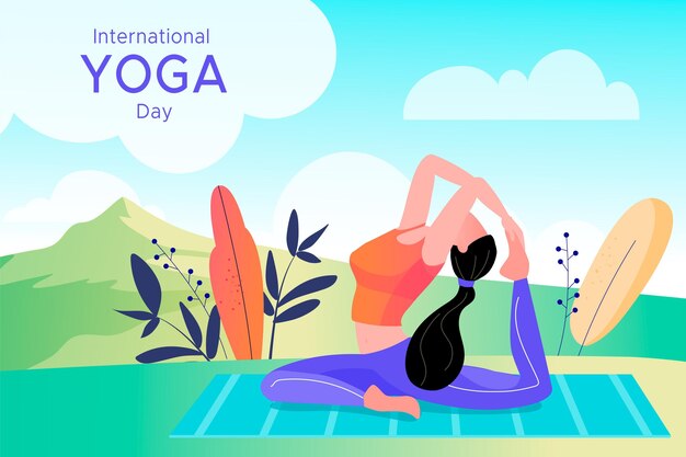 International day of yoga illustration style