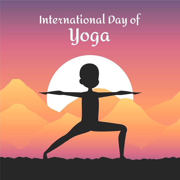 Free Vector international day of yoga illustration theme