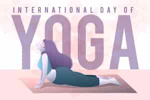 Free vector international day of yoga with woman