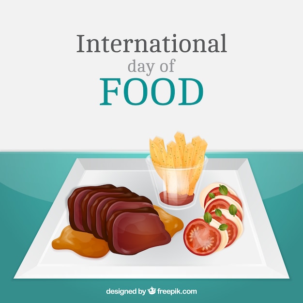 International food day background with a delicious menu