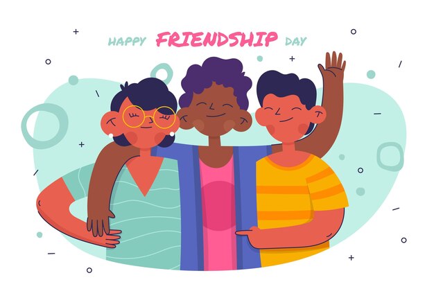 International friendship day illustration