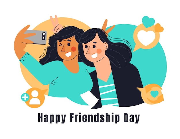 Free Vector international friendship day illustration