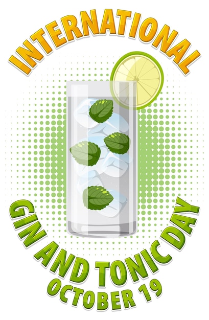 Free Vector international gin and tonic day banner design