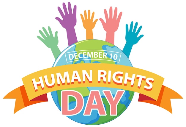 Free Vector international human rights day text for banner design