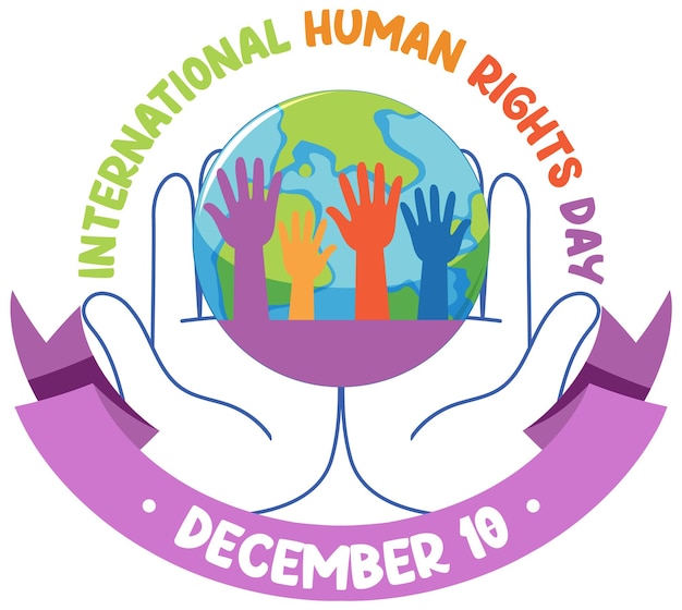 Free Vector international human rights day text for banner design