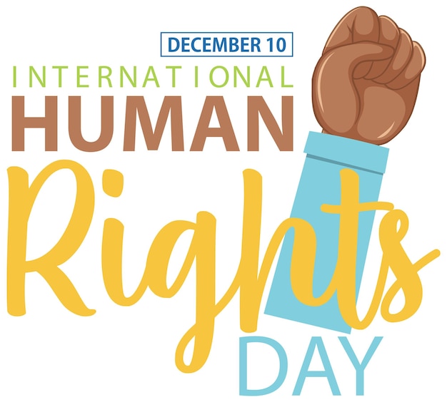 Free Vector international human rights day text for banner design