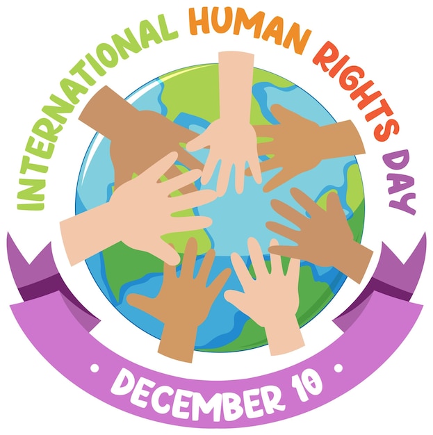 Free Vector international human rights day text for banner design