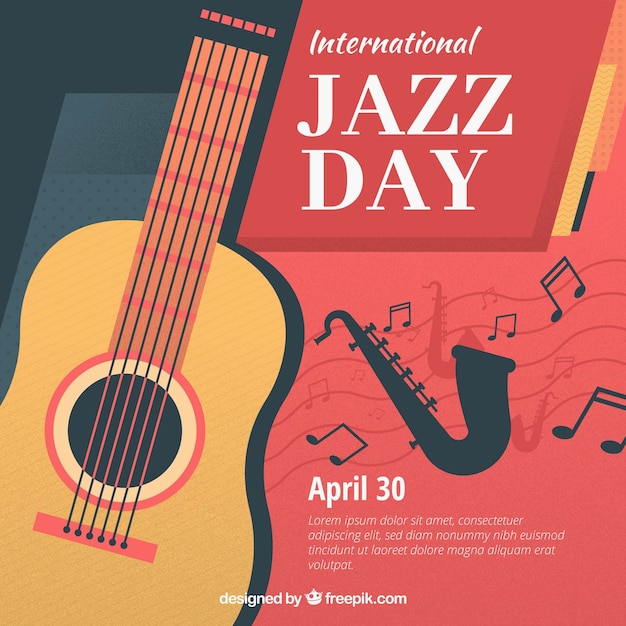 Free Vector international jazz day background in flat design