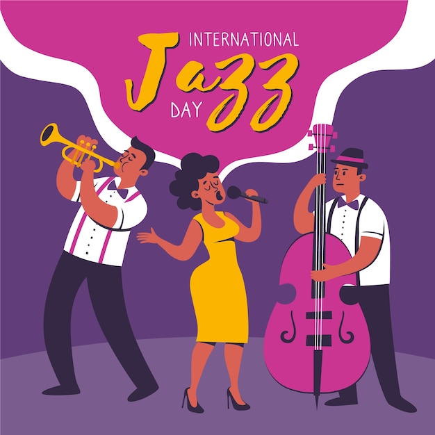 Free vector international jazz day celebration