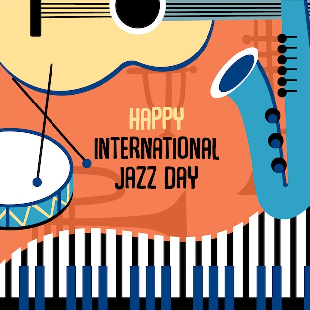 Free Vector international jazz day event