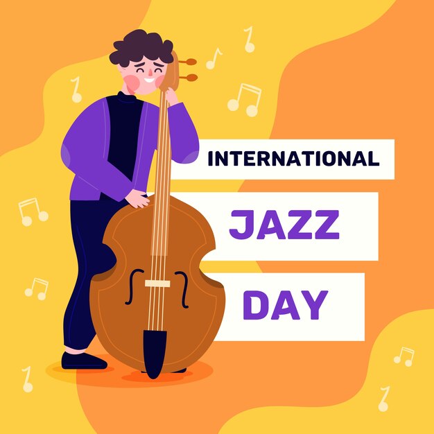 International jazz day flat design