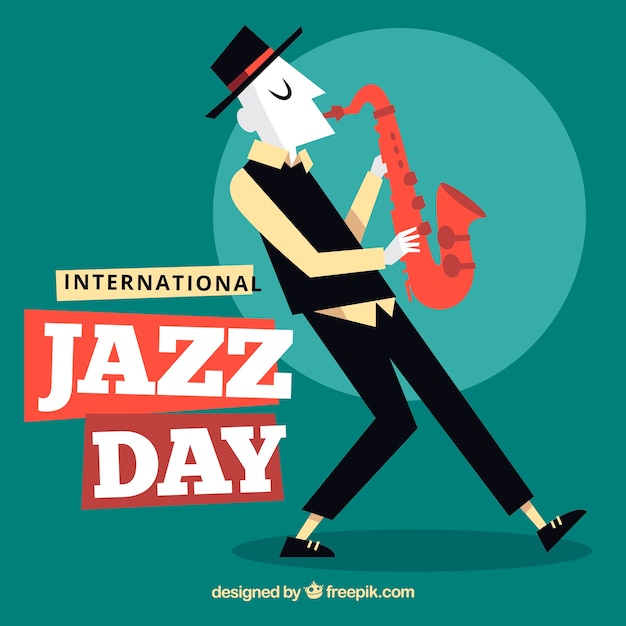 Free Vector international jazz day hand drawn background