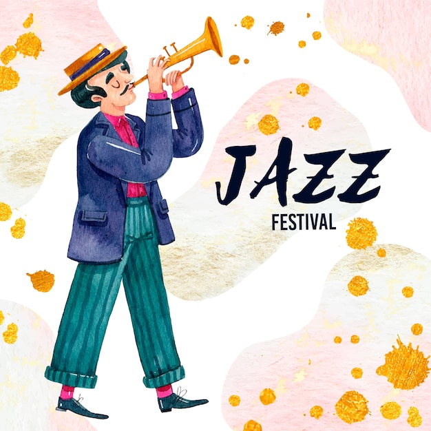 Free Vector international jazz day illustrated musician