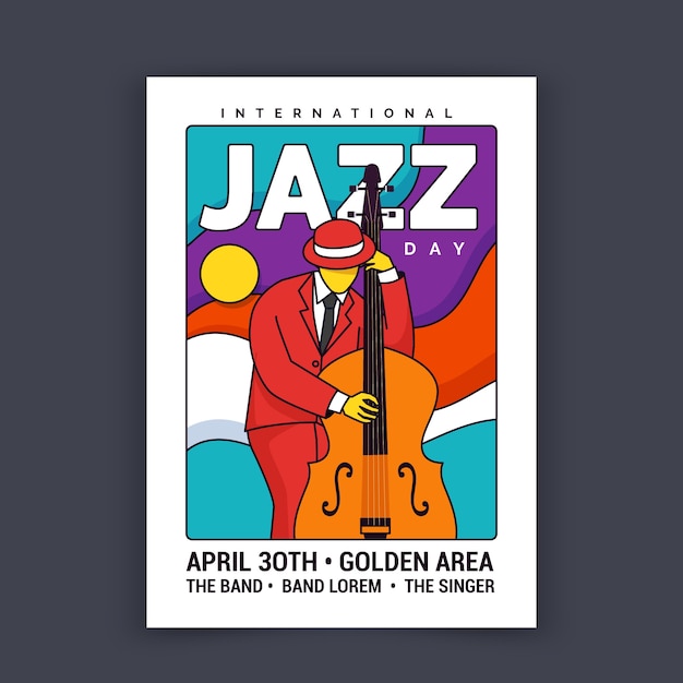 Free vector international jazz day illustrated poster