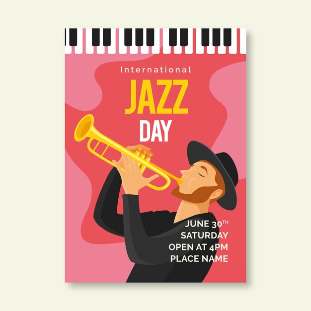 International jazz day poster template