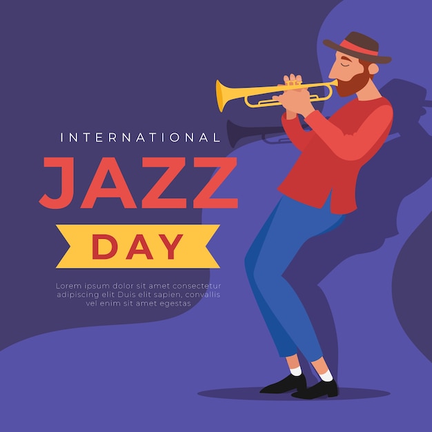 International jazz day with man playing trumpet