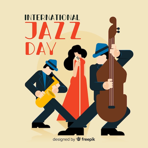 Free Vector international jazz day