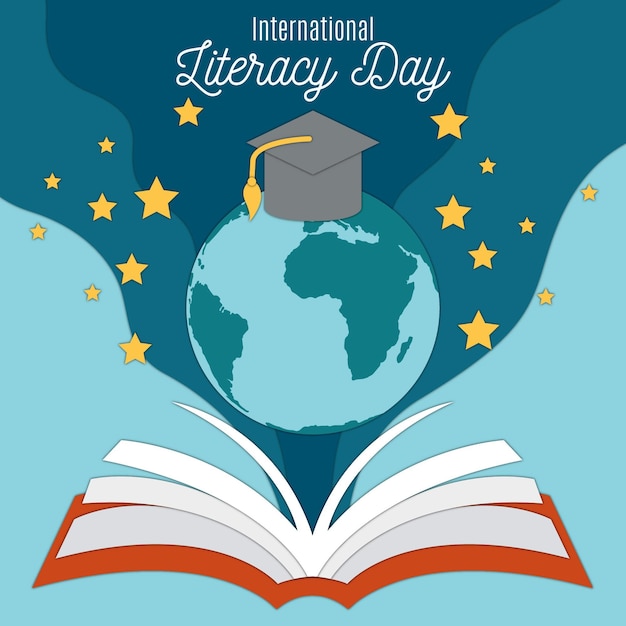 International literacy day in paper style